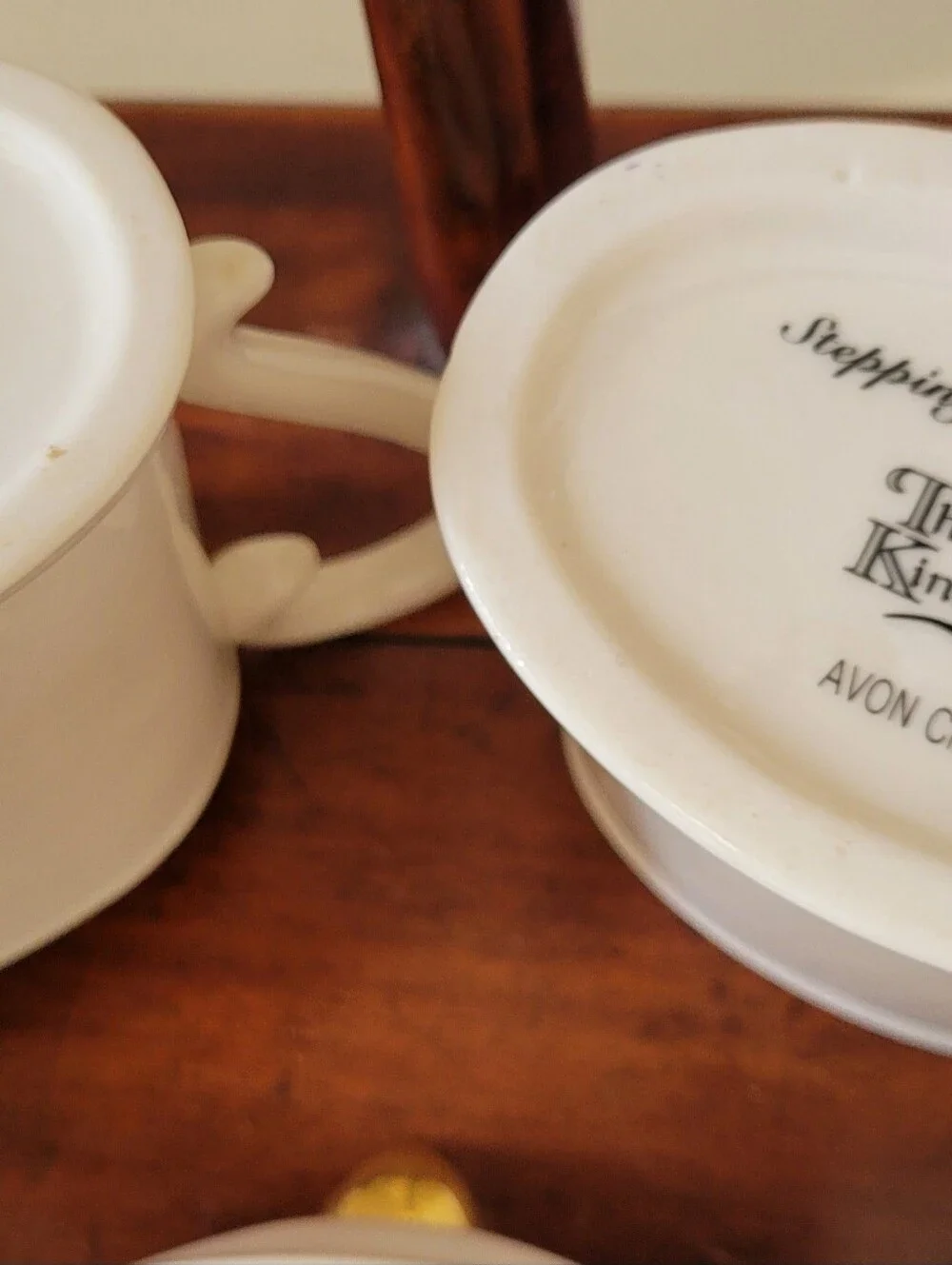 Thomas Kinkade Set of Creamer-Sugar w Lid-Salt and Pepper Shakers/2002 for Avon
